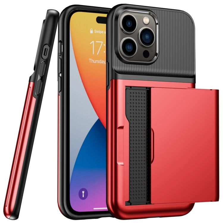 For iPhone 14 Pro Card Slot Armor PC + TPU Phone Case