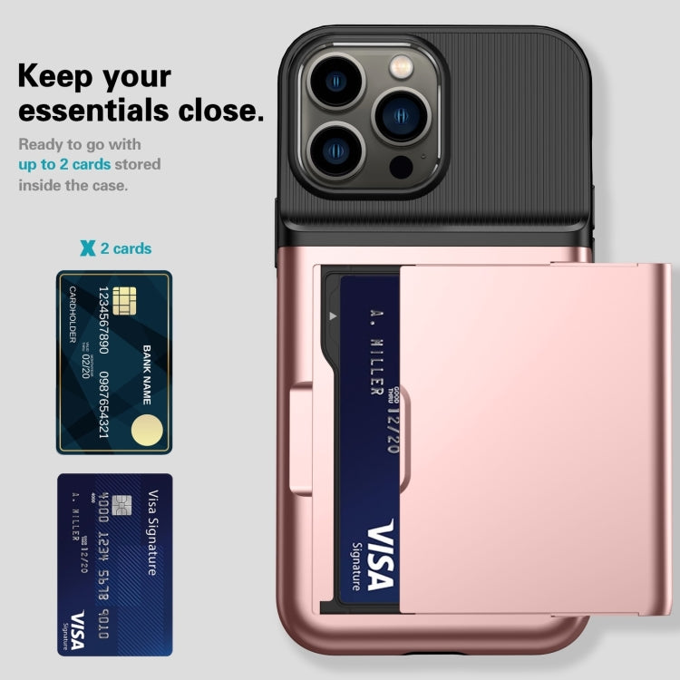 For iPhone 14 Pro Card Slot Armor PC + TPU Phone Case