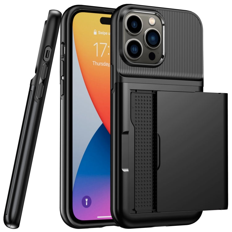 For iPhone 14 Pro Max Card Slot Armor PC + TPU Phone Case