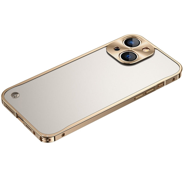 For iPhone 14 Plus Metal Frame + Frosted PC Phone Case