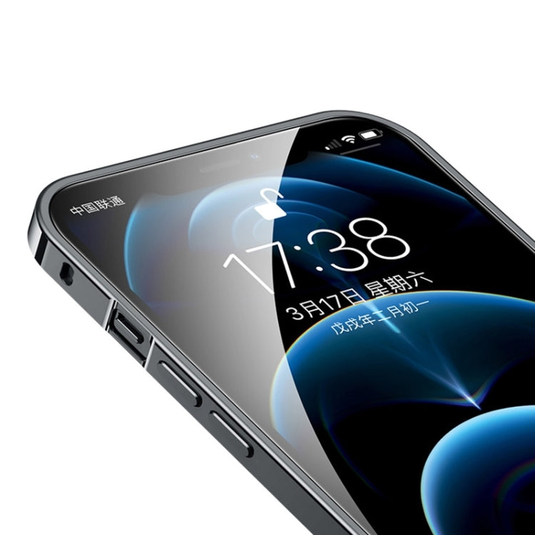 For iPhone 14 Plus Metal Frame + Frosted PC Phone Case