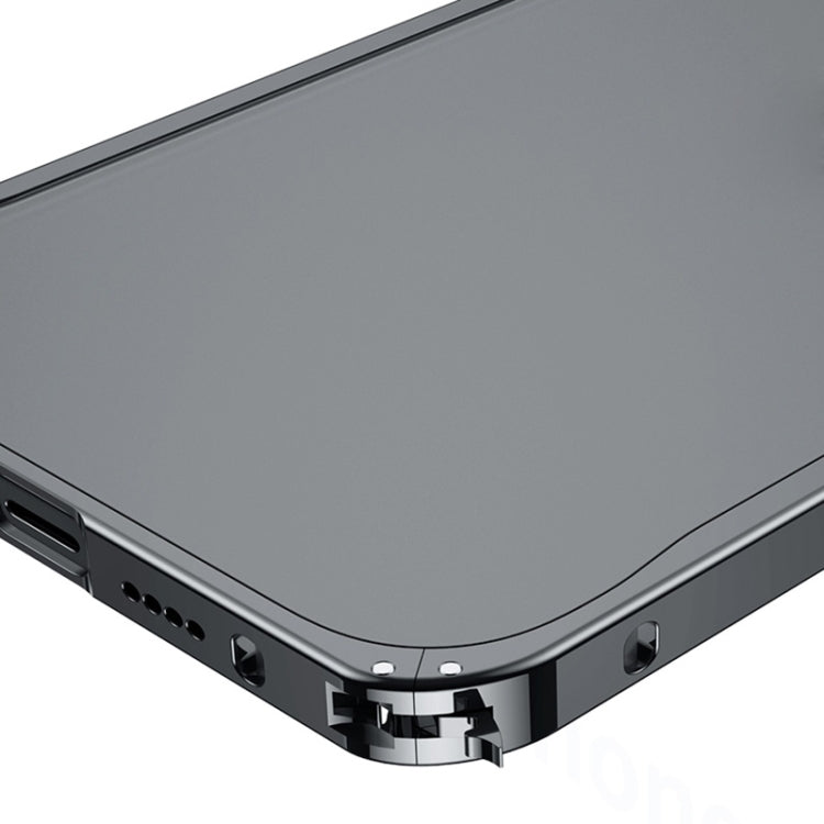 For iPhone 14 Plus Metal Frame + Frosted PC Phone Case