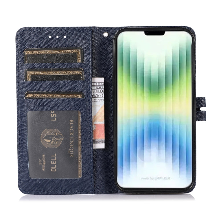 Cross Texture Horizontal Flip Leather Phone Case For iPhone 14 Pro