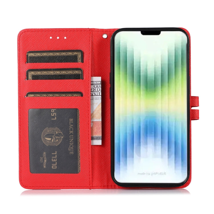 Cross Texture Horizontal Flip Leather Phone Case For iPhone 14 Max