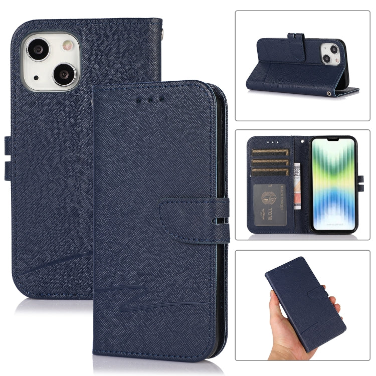 Cross Texture Horizontal Flip Leather Phone Case For iPhone 14 Max