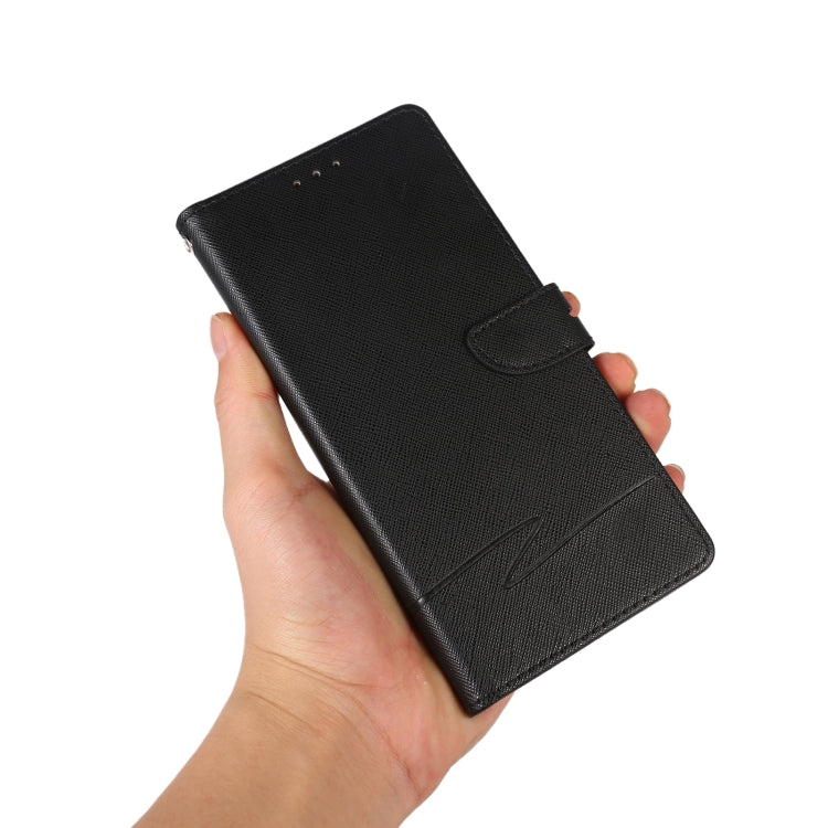 For iPhone 14 Cross Texture Horizontal Flip Leather Phone Case