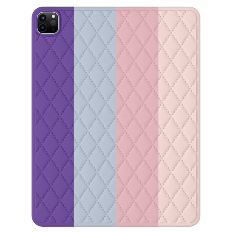 For iPad Pro 12.9 2022 / 2021 / 2020 / 2018 Diamond Lattice Silicone Tablet Case