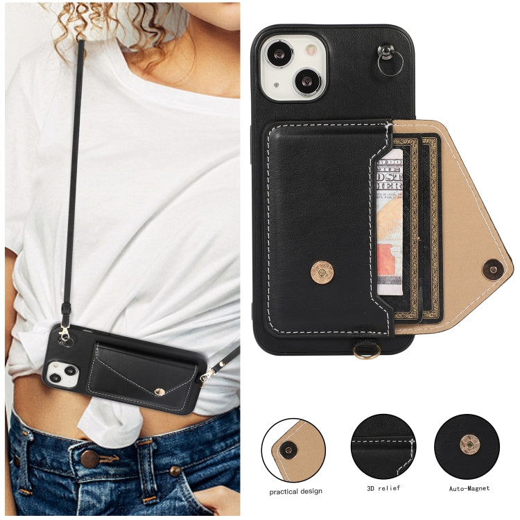 For iPhone 14 Crossbody Wallet Card Bag Phone Case