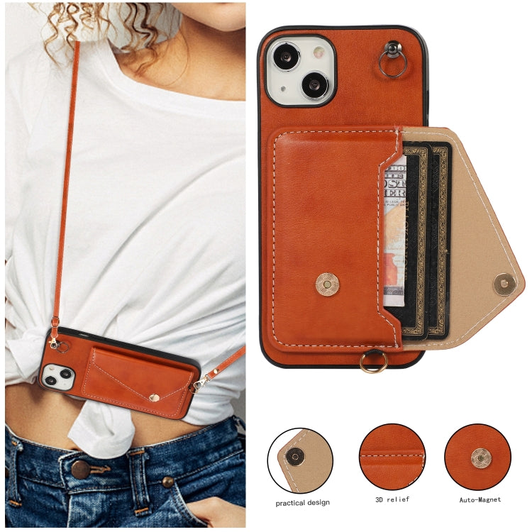 For iPhone 14 Plus Crossbody Wallet Card Bag Phone Case