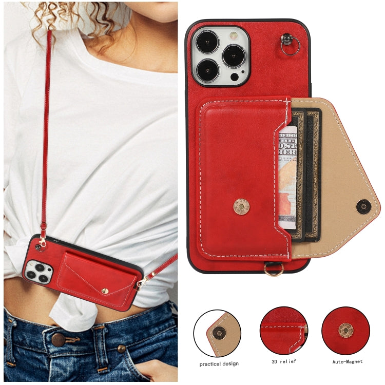 For iPhone 14 Pro Crossbody Wallet Card Bag Phone Case