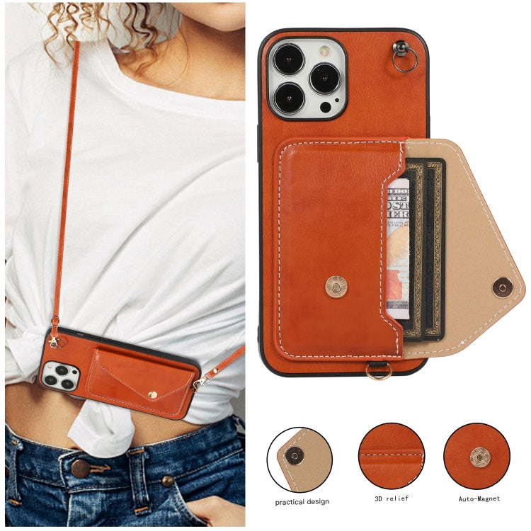 For iPhone 14 Pro Max Crossbody Wallet Card Bag Phone Case