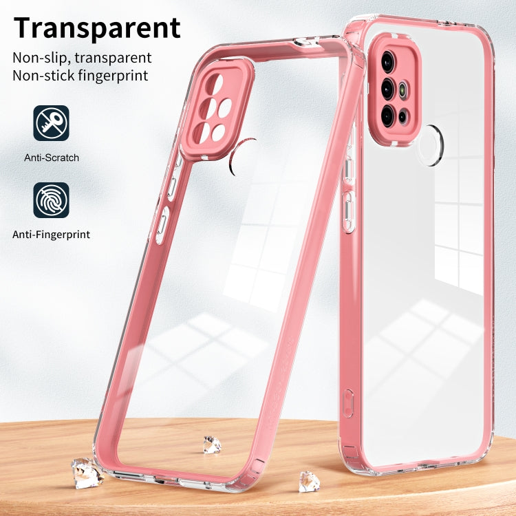 For Motorola Moto G30 3 in 1 Clear TPU Color PC Frame Phone Case