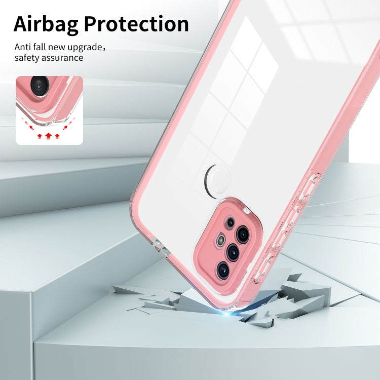 For Motorola Moto G30 3 in 1 Clear TPU Color PC Frame Phone Case