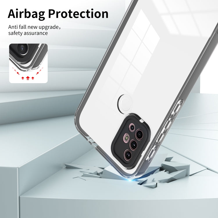 For Motorola Moto G30 3 in 1 Clear TPU Color PC Frame Phone Case