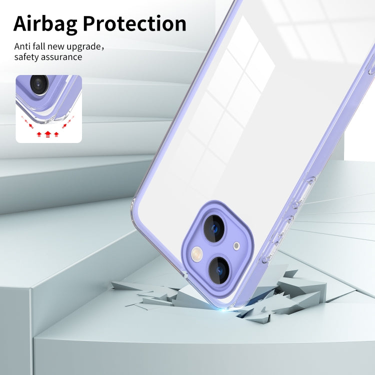 For iPhone 13 3 in 1 Clear TPU Color PC Frame Phone Case