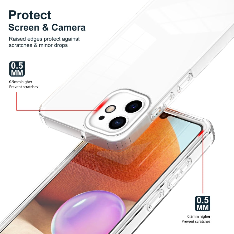 For iPhone 11 3 in 1 Clear TPU Color PC Frame Phone Case