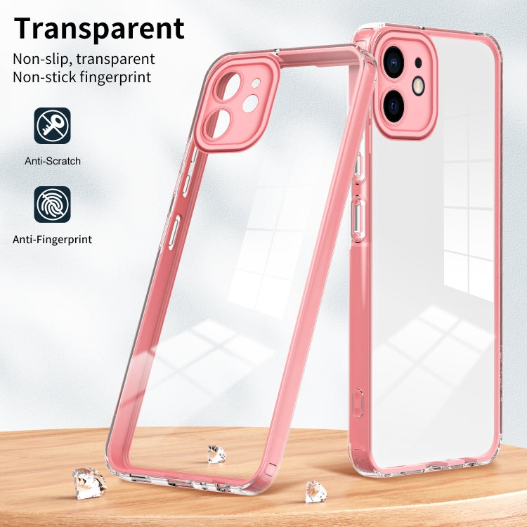 For iPhone 11 3 in 1 Clear TPU Color PC Frame Phone Case