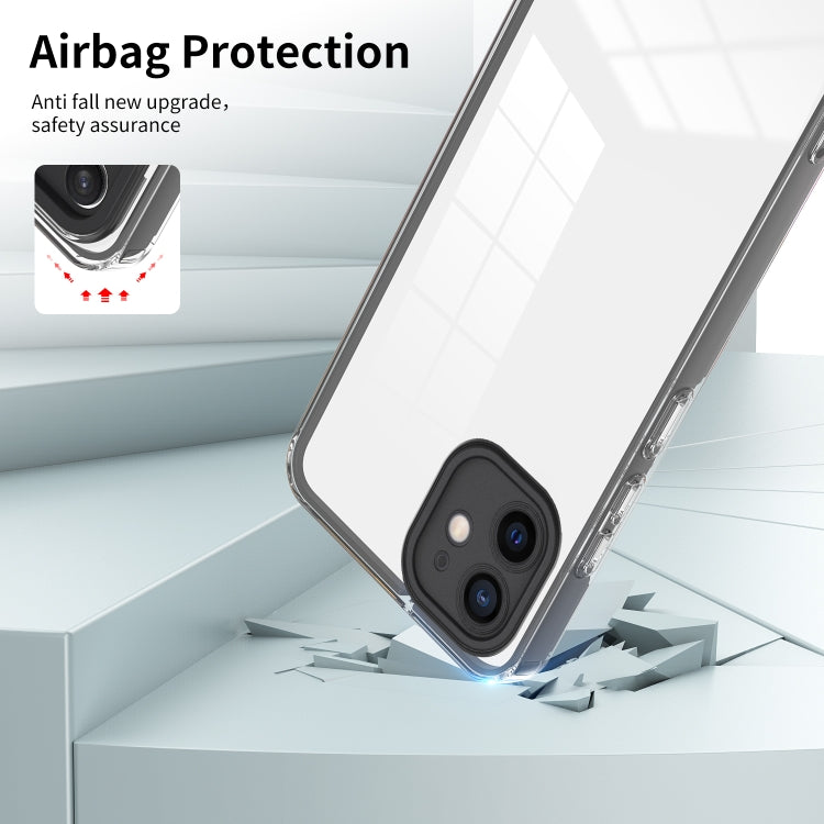 For iPhone 11 3 in 1 Clear TPU Color PC Frame Phone Case