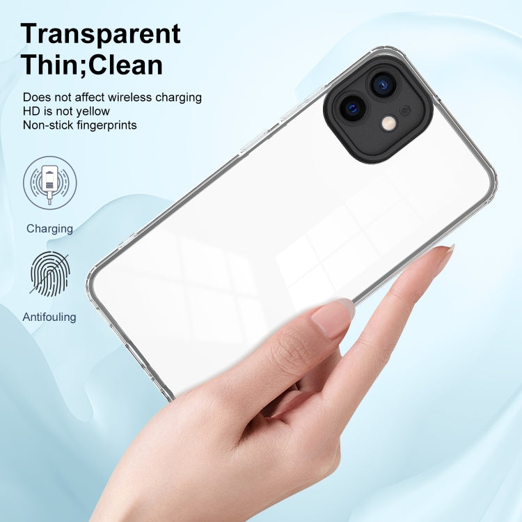 For iPhone 11 3 in 1 Clear TPU Color PC Frame Phone Case