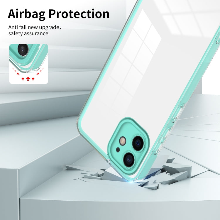 For iPhone 11 3 in 1 Clear TPU Color PC Frame Phone Case