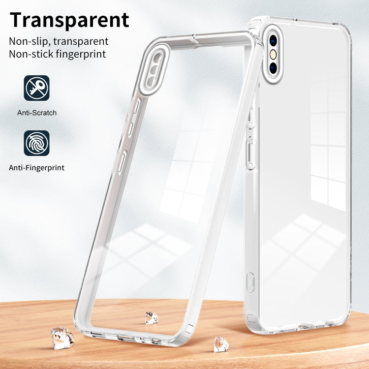 For iPhone X / XS 3 in 1 Clear TPU Color PC Frame Phone Case