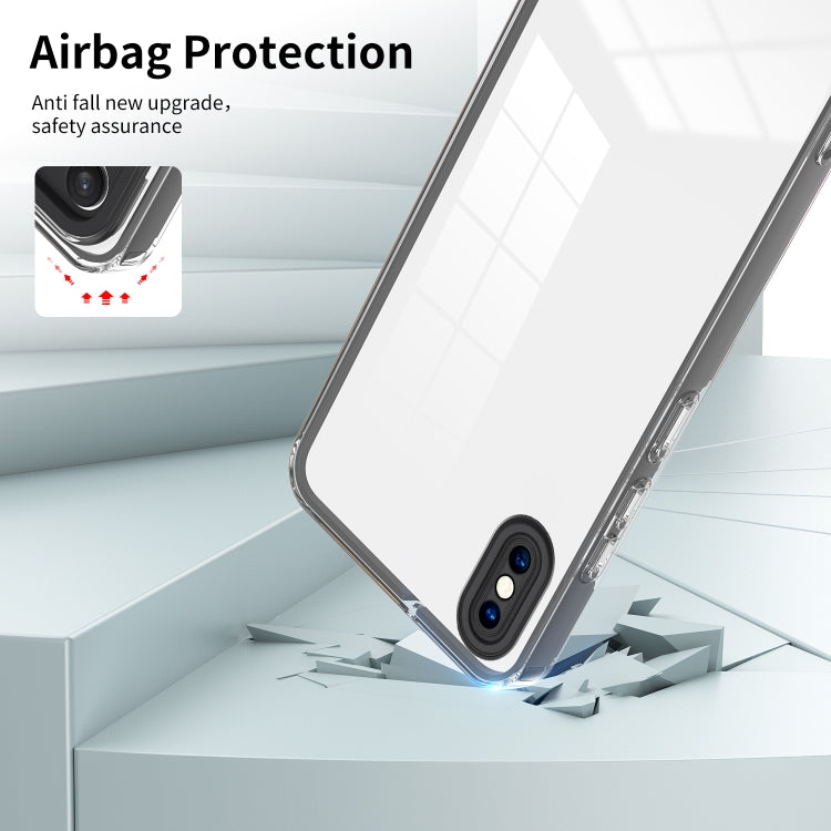 For iPhone X / XS 3 in 1 Clear TPU Color PC Frame Phone Case