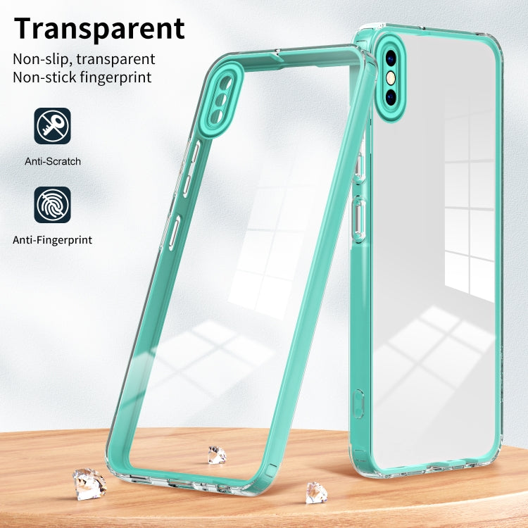 For iPhone X / XS 3 in 1 Clear TPU Color PC Frame Phone Case