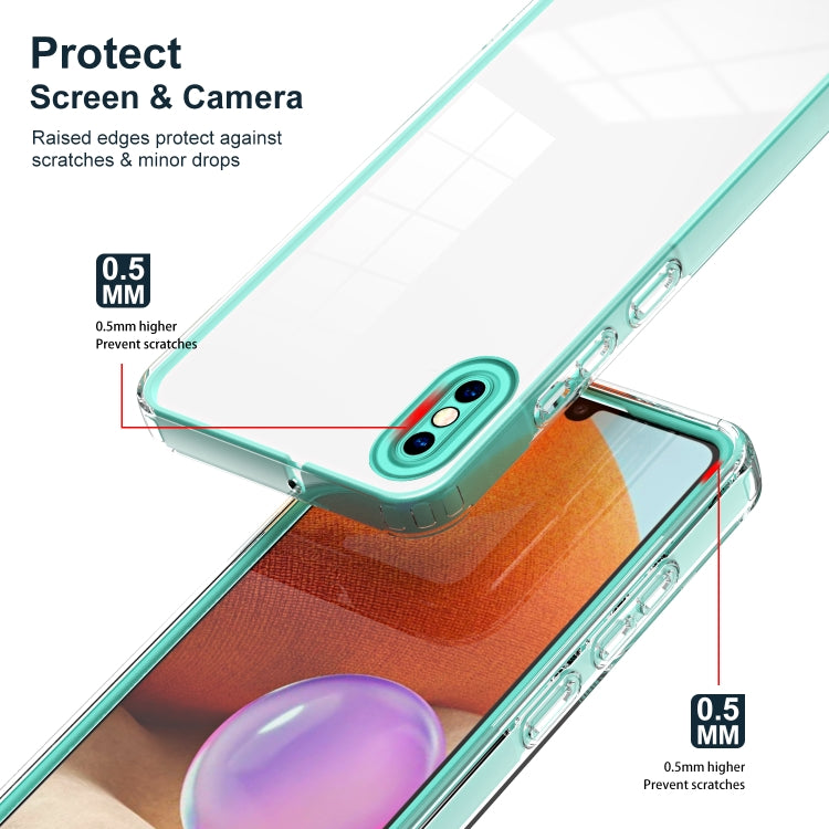 For iPhone X / XS 3 in 1 Clear TPU Color PC Frame Phone Case