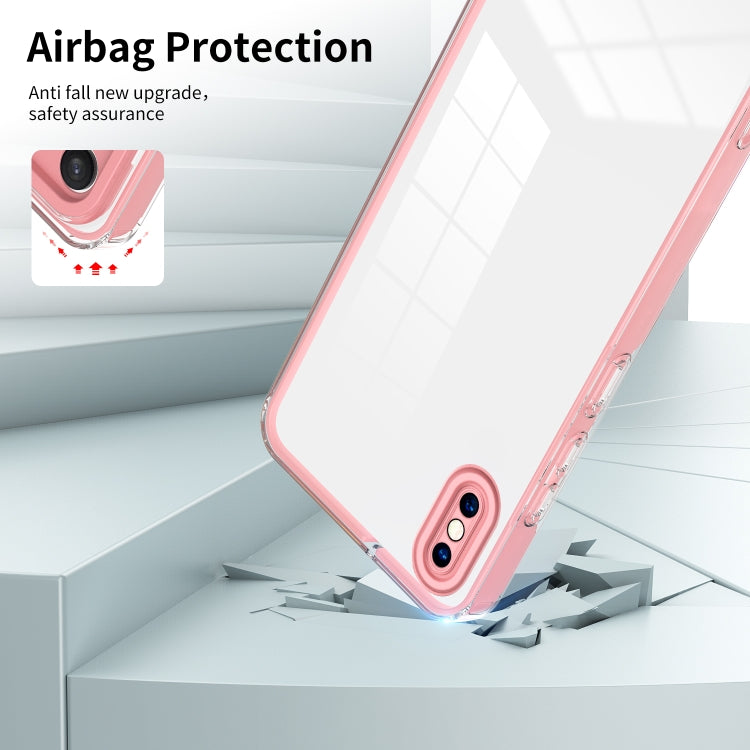 For iPhone XR 3 in 1 Clear TPU Color PC Frame Phone Case