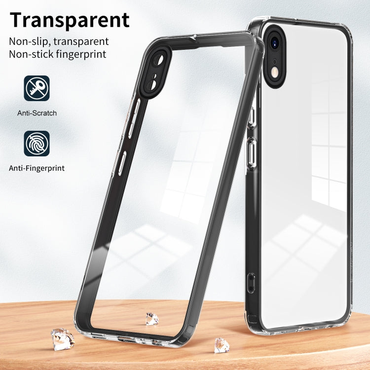 For iPhone XR 3 in 1 Clear TPU Color PC Frame Phone Case