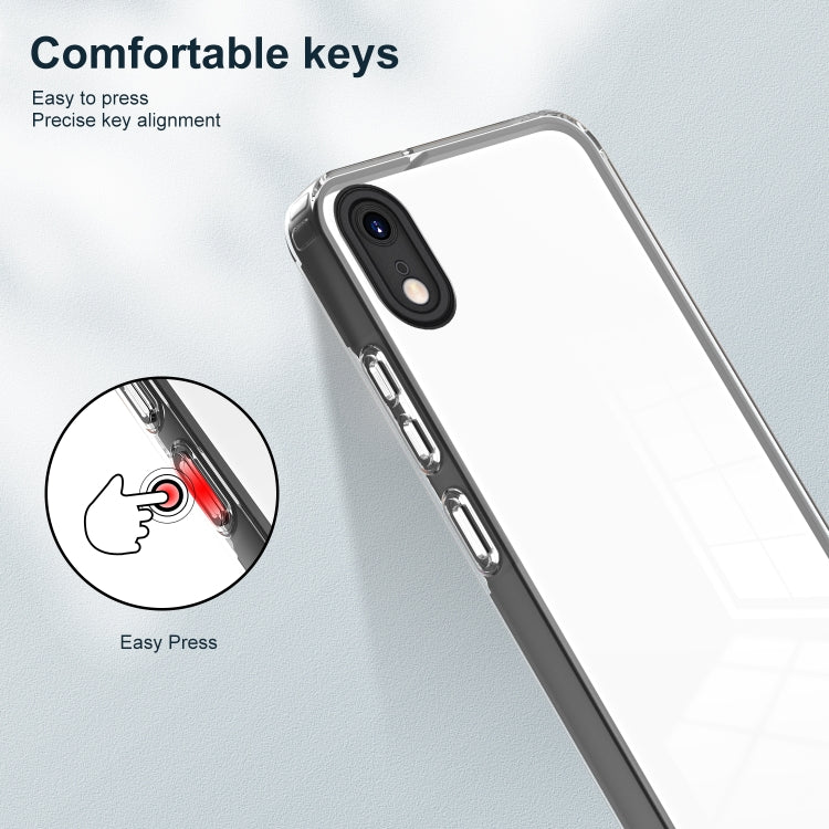 For iPhone XR 3 in 1 Clear TPU Color PC Frame Phone Case