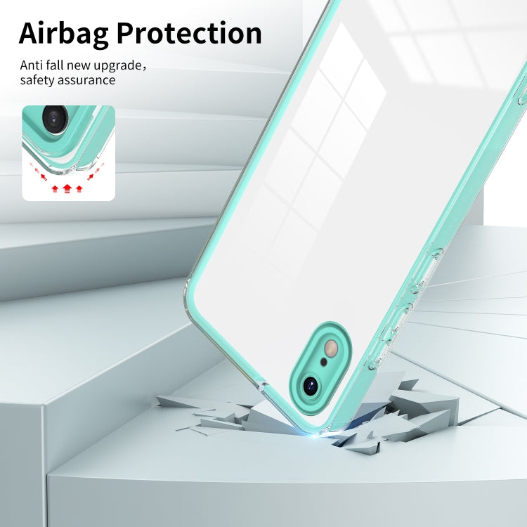 For iPhone XR 3 in 1 Clear TPU Color PC Frame Phone Case