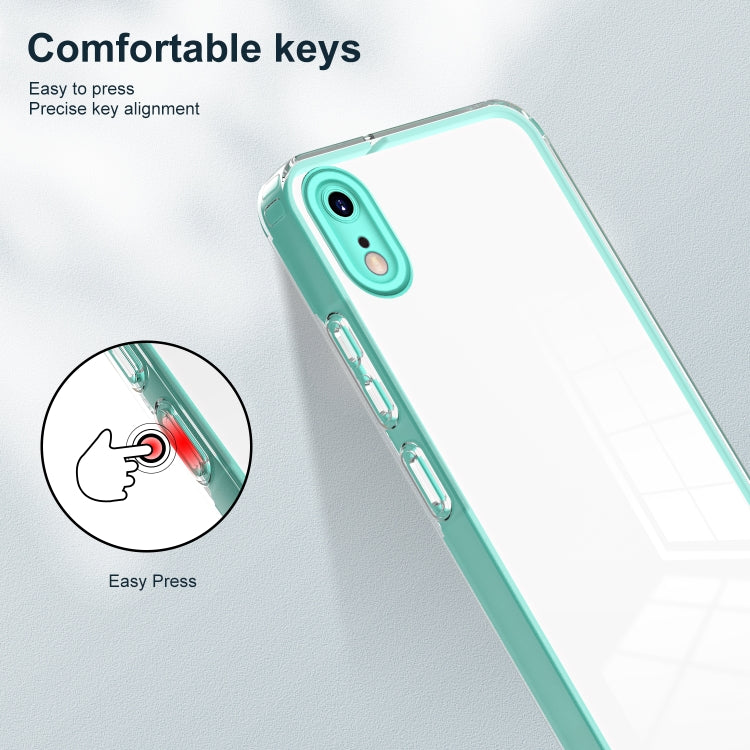 For iPhone XR 3 in 1 Clear TPU Color PC Frame Phone Case