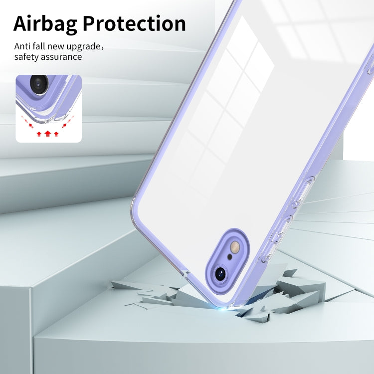 For iPhone XR 3 in 1 Clear TPU Color PC Frame Phone Case