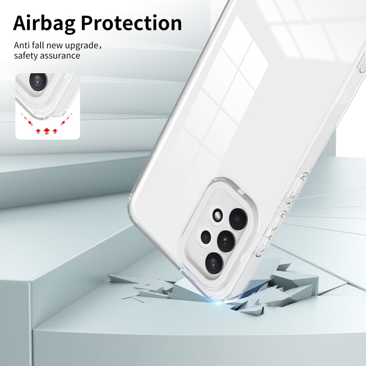 For Samsung Galaxy A52 5G / 4G 3 in 1 Clear TPU Color PC Frame Phone Case