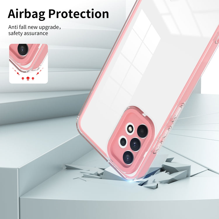 For Samsung Galaxy A52 5G / 4G 3 in 1 Clear TPU Color PC Frame Phone Case