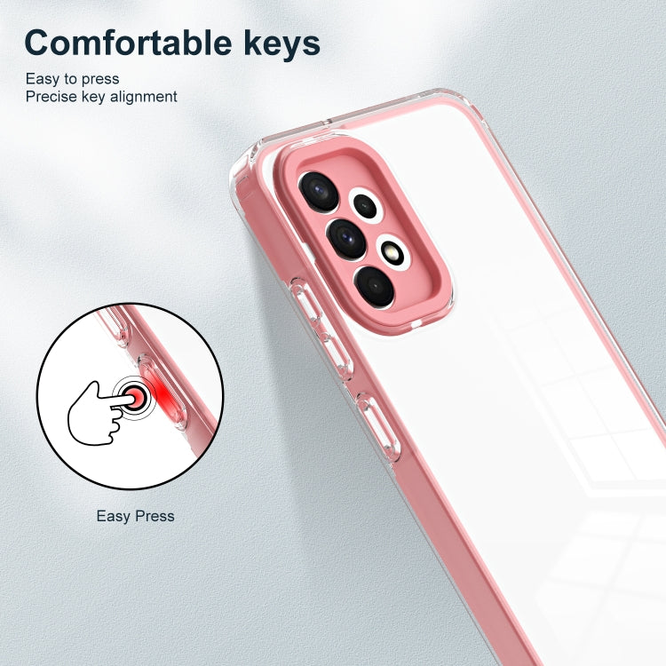 For Samsung Galaxy A52 5G / 4G 3 in 1 Clear TPU Color PC Frame Phone Case