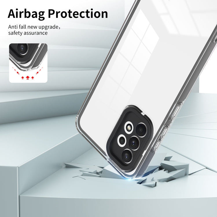 For Samsung Galaxy A52 5G / 4G 3 in 1 Clear TPU Color PC Frame Phone Case