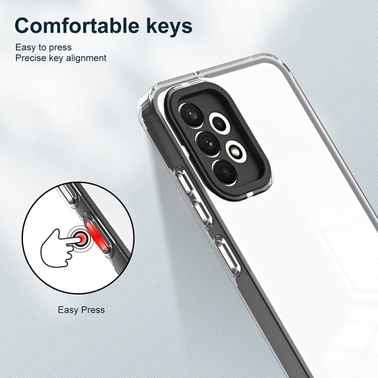 For Samsung Galaxy A52 5G / 4G 3 in 1 Clear TPU Color PC Frame Phone Case