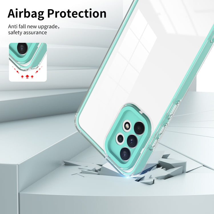 For Samsung Galaxy A52 5G / 4G 3 in 1 Clear TPU Color PC Frame Phone Case