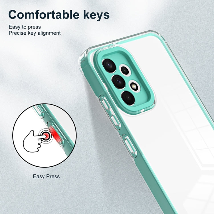 For Samsung Galaxy A52 5G / 4G 3 in 1 Clear TPU Color PC Frame Phone Case