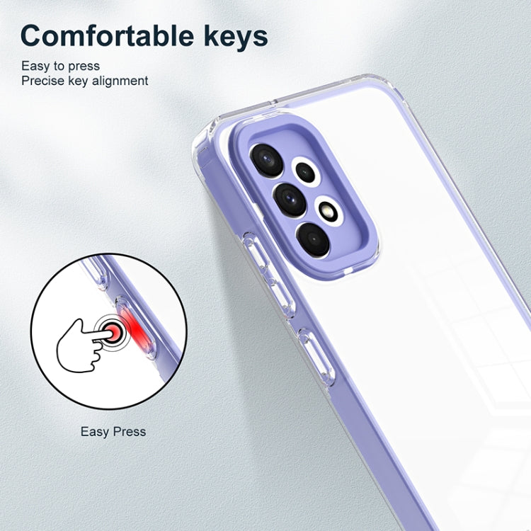 For Samsung Galaxy A52 5G / 4G 3 in 1 Clear TPU Color PC Frame Phone Case