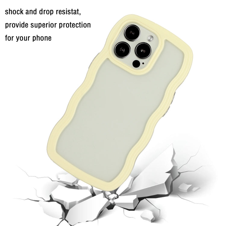 For iPhone 13 Pro Max Candy Color Wave TPU Clear PC Phone Case