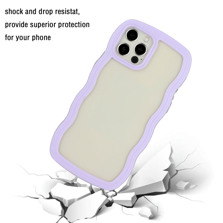 For iPhone 12 Pro Max Candy Color Wave TPU Clear PC Phone Case