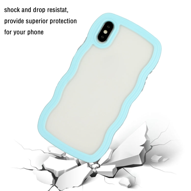 For iPhone X / XS Candy Color Wave TPU Clear PC Phone Case