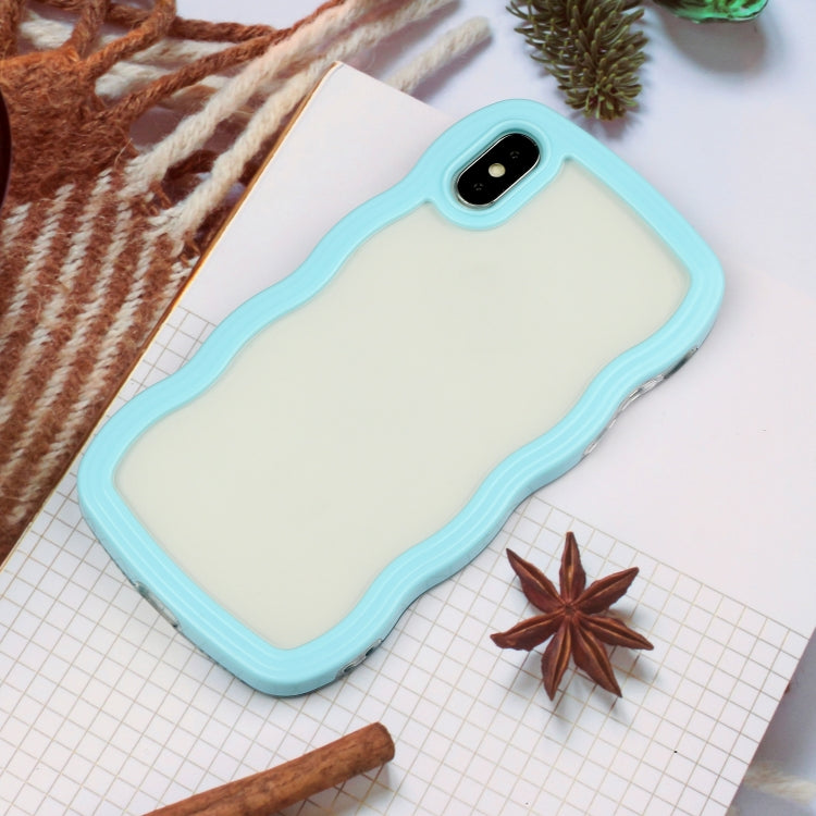 For iPhone X / XS Candy Color Wave TPU Clear PC Phone Case