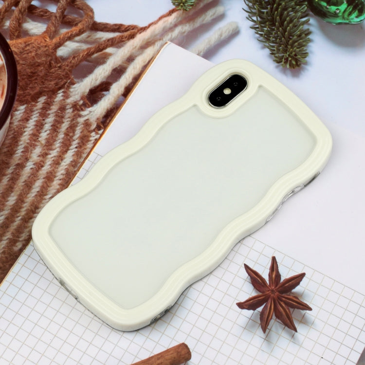 For iPhone X / XS Candy Color Wave TPU Clear PC Phone Case