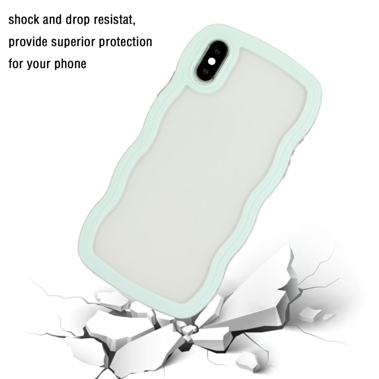 For iPhone X / XS Candy Color Wave TPU Clear PC Phone Case