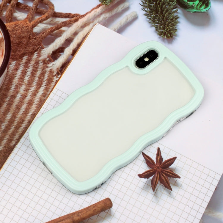 For iPhone X / XS Candy Color Wave TPU Clear PC Phone Case
