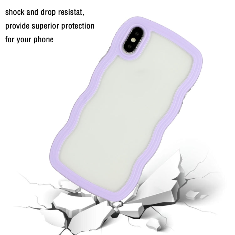For iPhone X / XS Candy Color Wave TPU Clear PC Phone Case